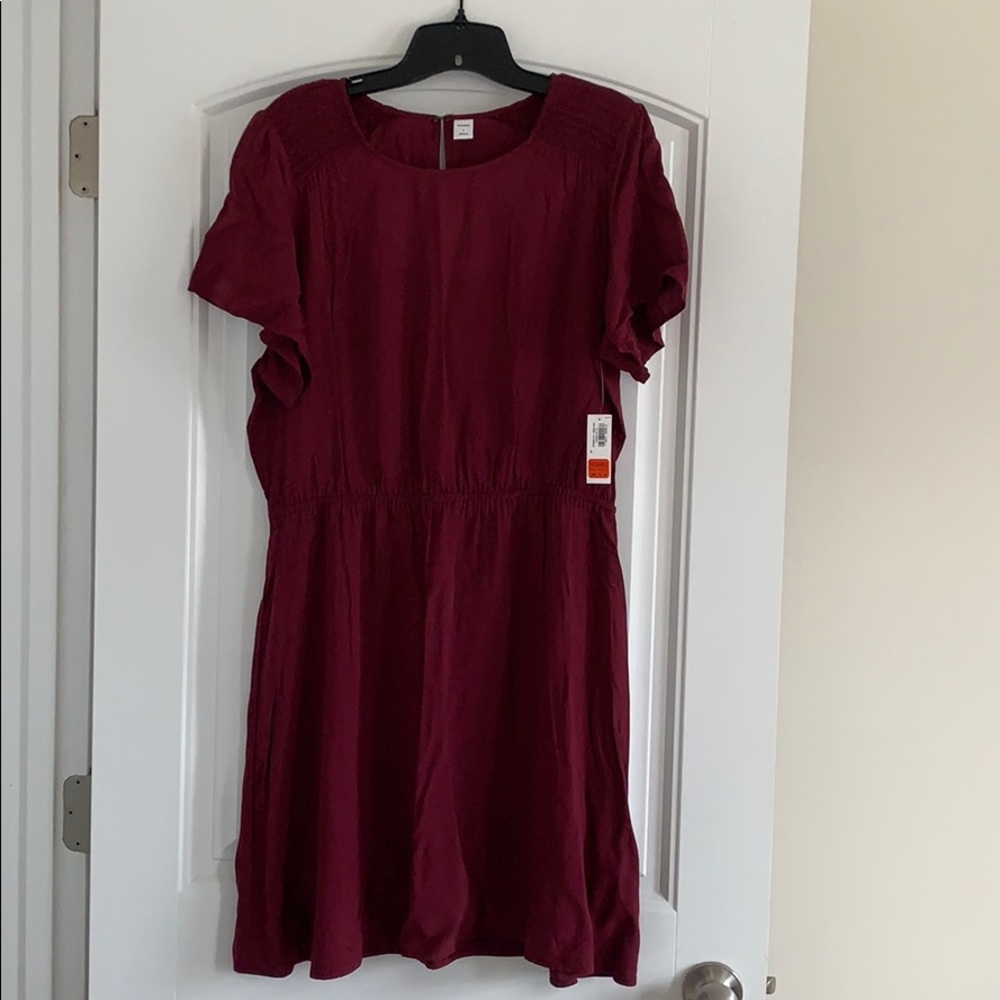 Old Navy burgundy dress.